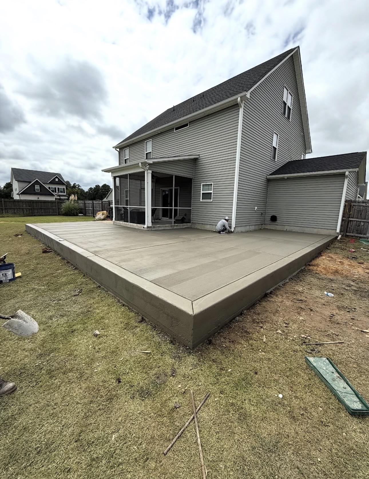 Clean finish concrete slab