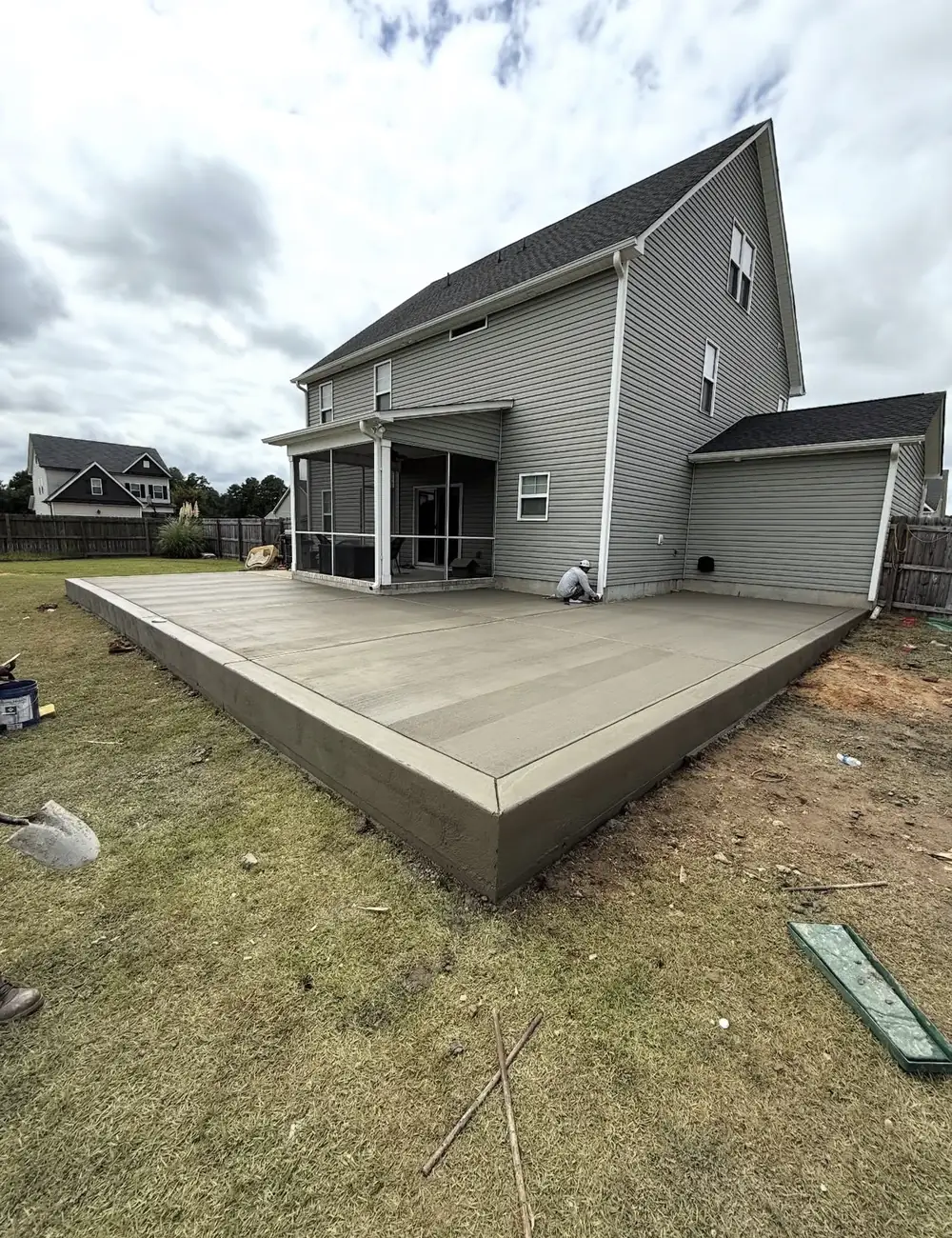Clean finish concrete slab